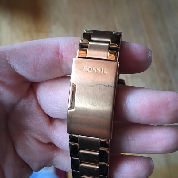 Gold Fossil Watch with Teal Blue Face - Picture 3 of 5